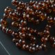 Baroque beads necklace with cognac pendant